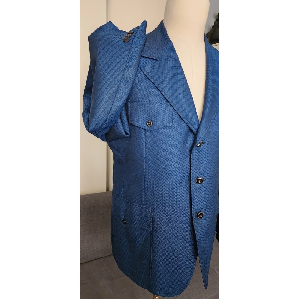 Vtg 70s Hammonton Park Wool Blazer Sport Coat Jacket mens Sz~ 43 Action Belted - Picture 5 of 16